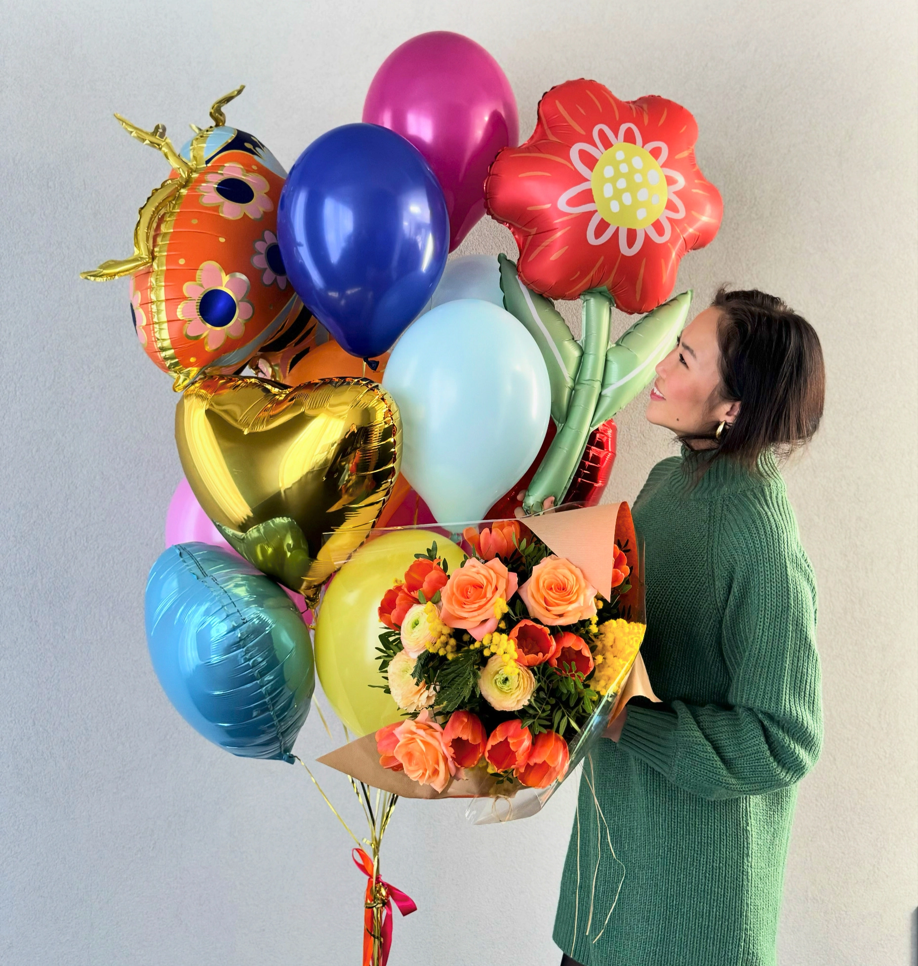 Balloon & flower set “Spring is in the air”