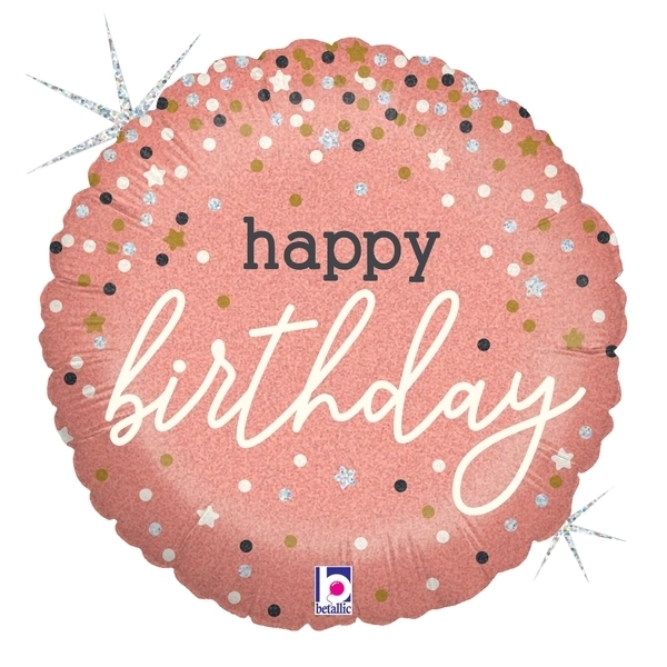 Rose Gold Happy Birthday Balloon