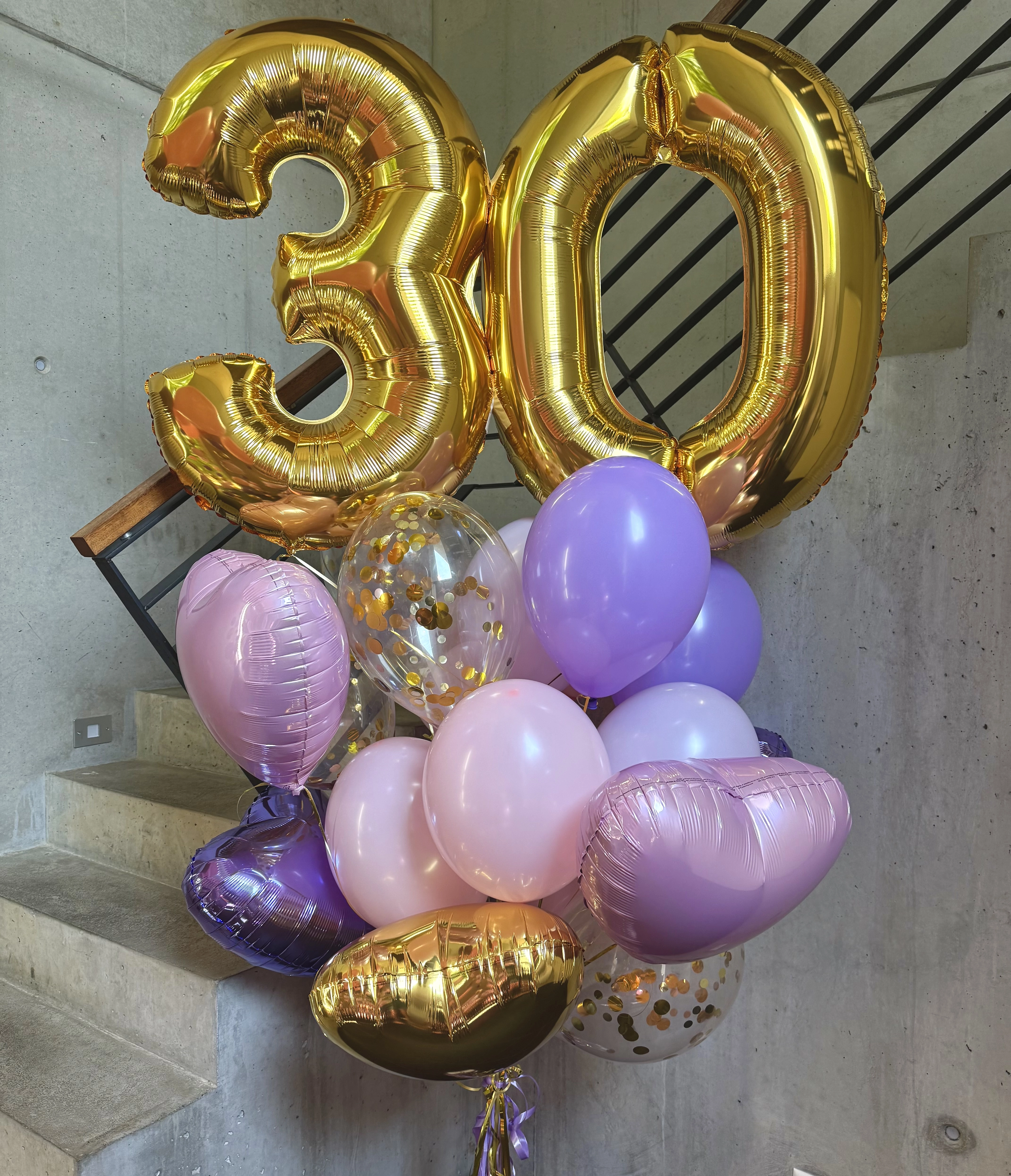 Balloon arrangement with 2 numbers “Natalie”