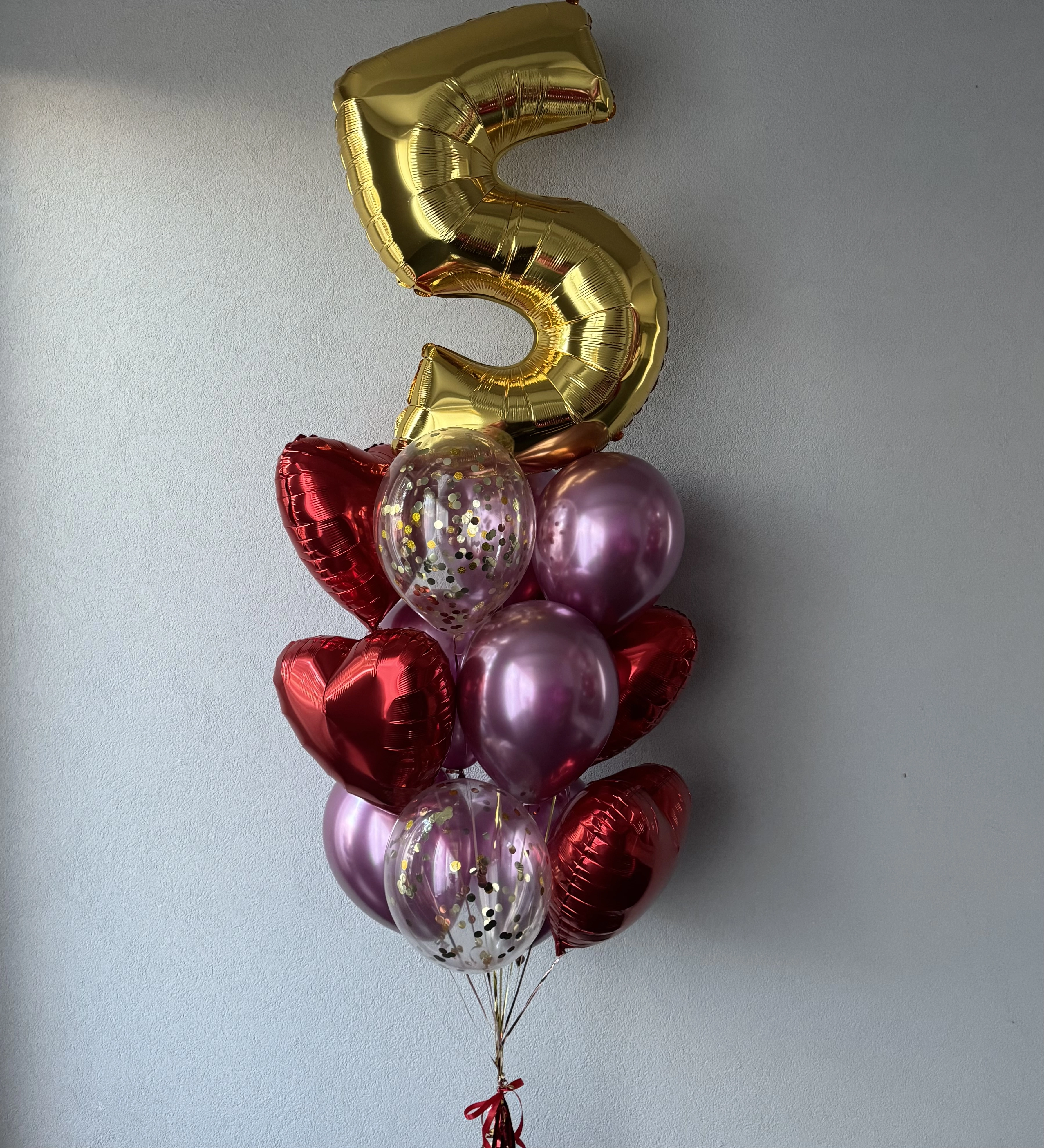 Arrangement with number balloon «Nina»