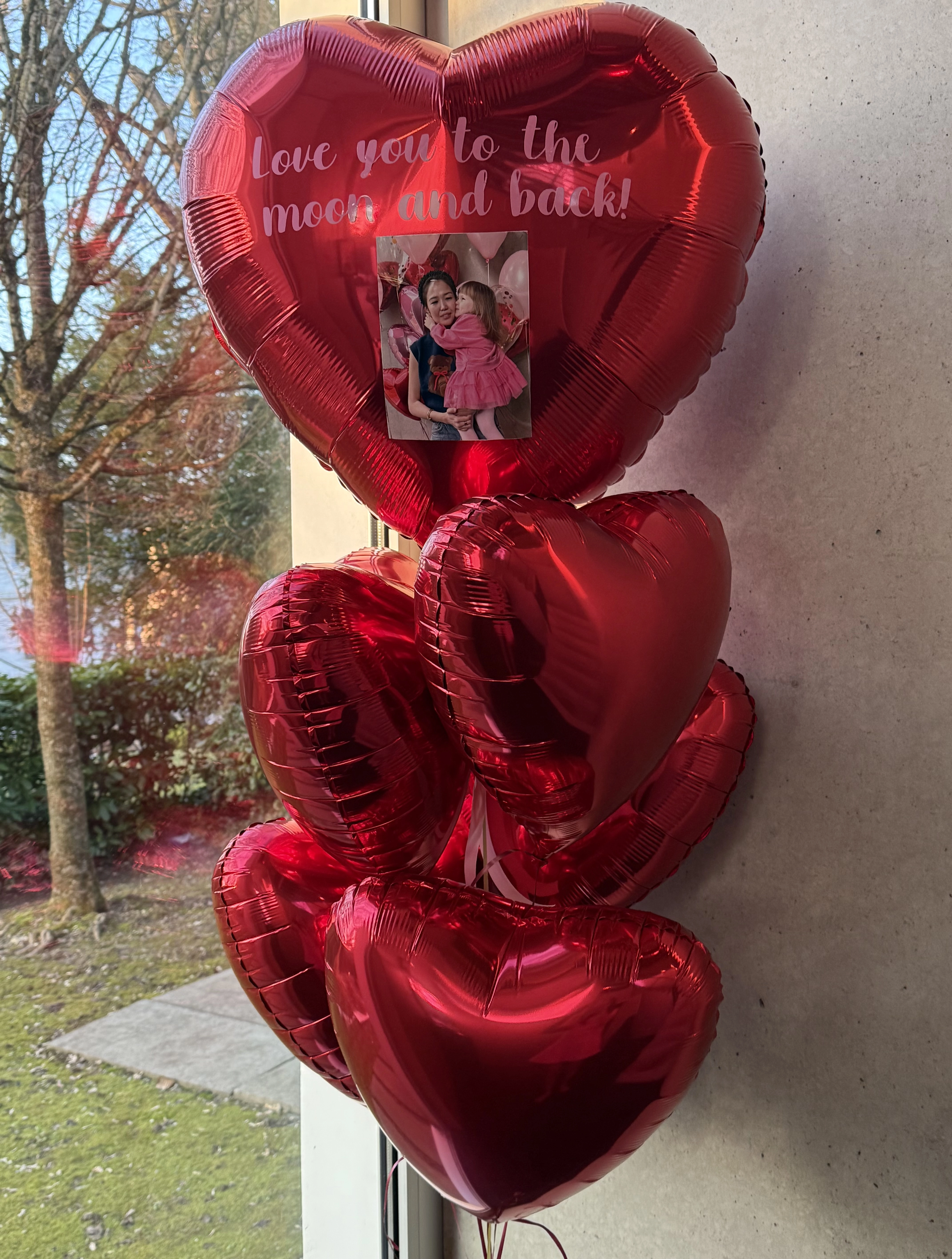 Hearts arrangement with photo and text “Only you”