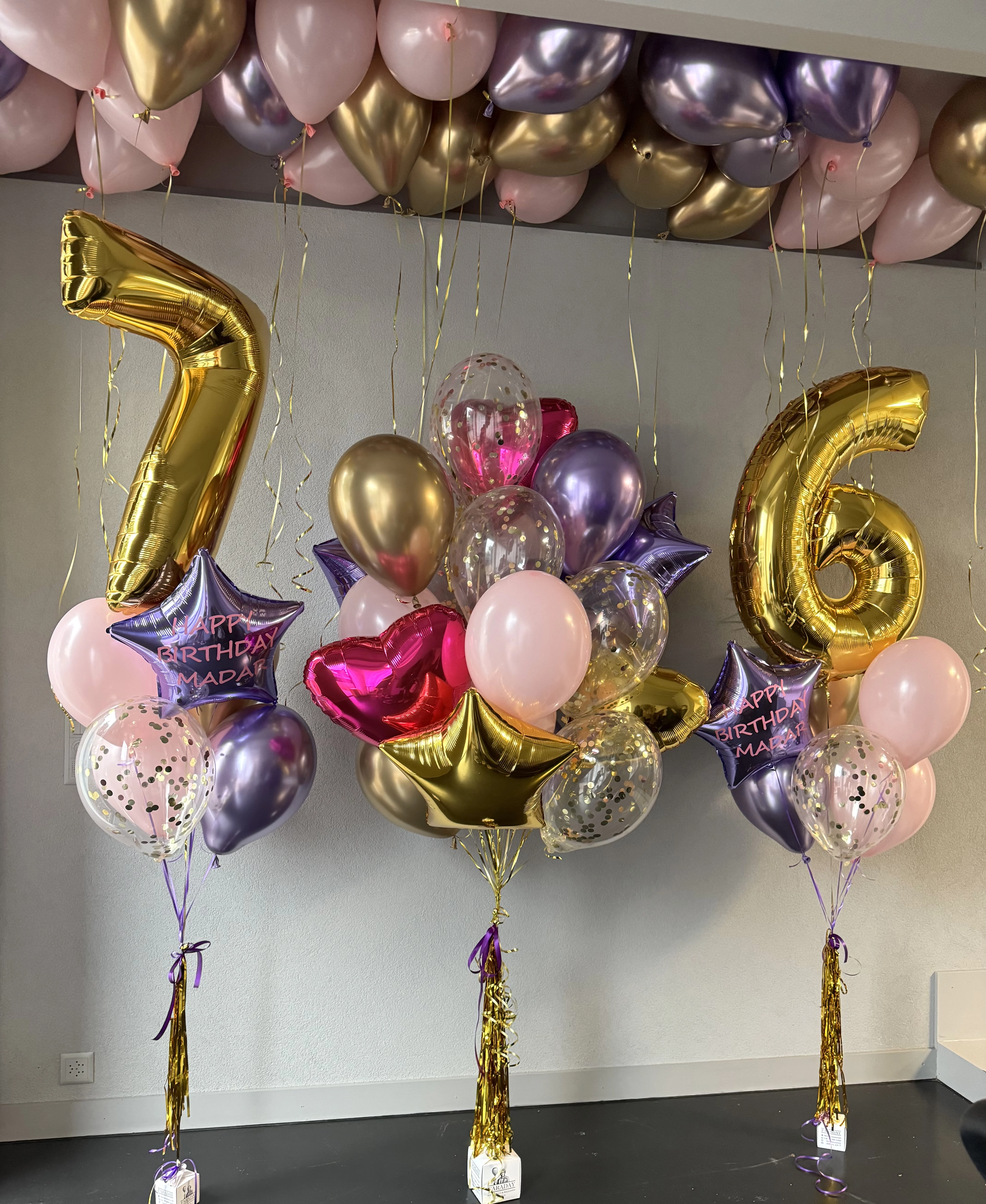 Giant Personalized Set with Numbers and Balloon Ceiling “Charlotte”