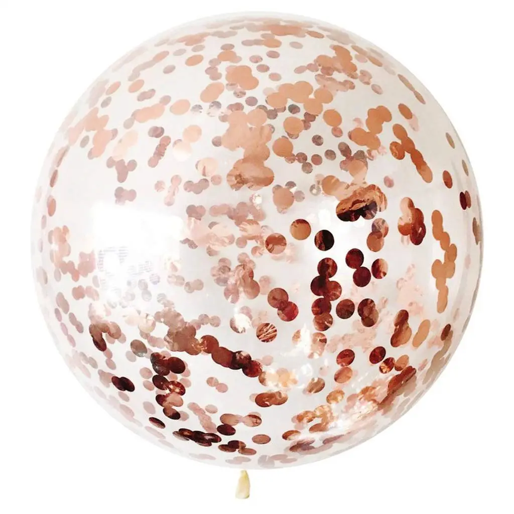 XL Confetti balloon with helium – Transparent – 80 cm.