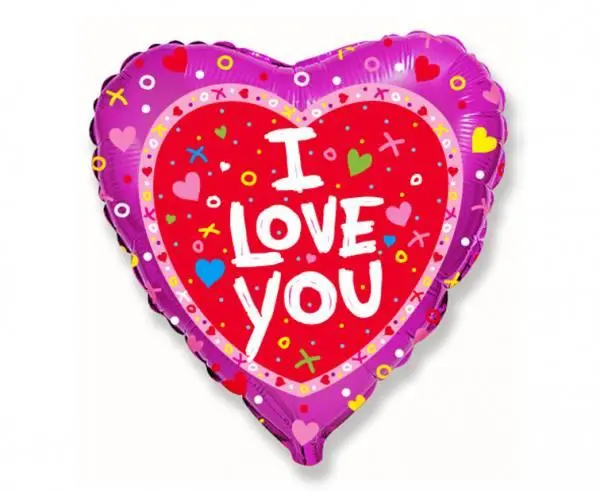 "I love you" Heart Helium Balloon