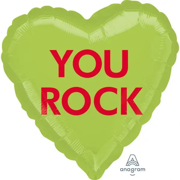 "You Rock" heart helium balloon