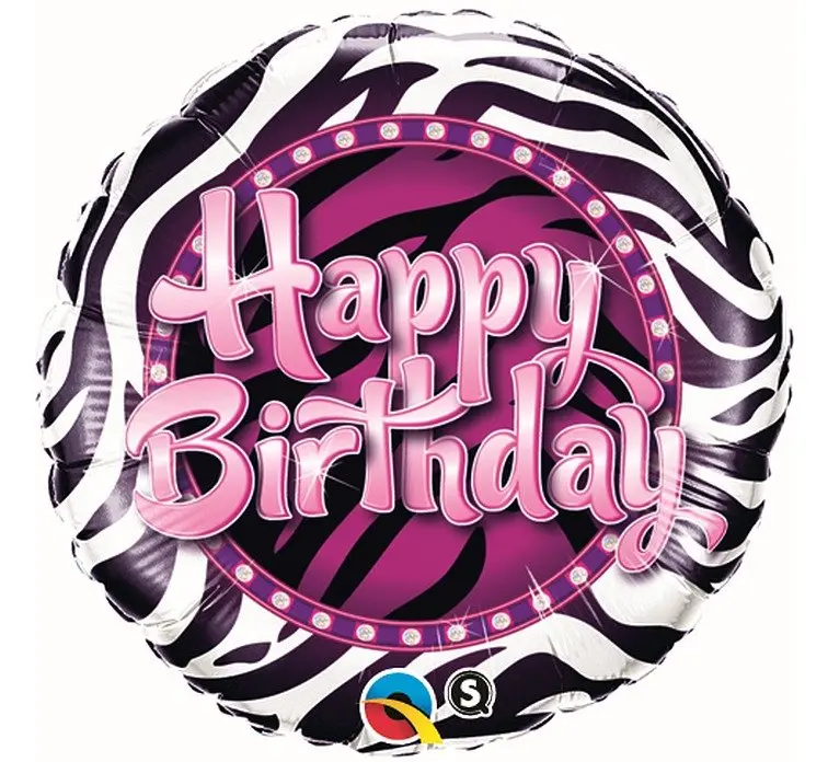 Zebra Happy Birthday Balloon